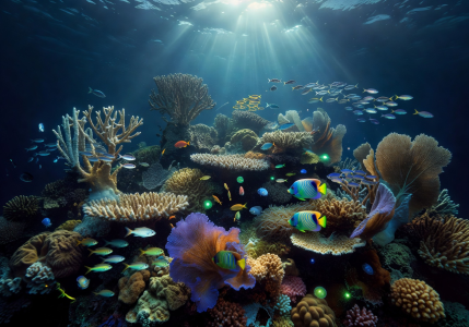 Beautiful deep ocean reef illustrating our company vision